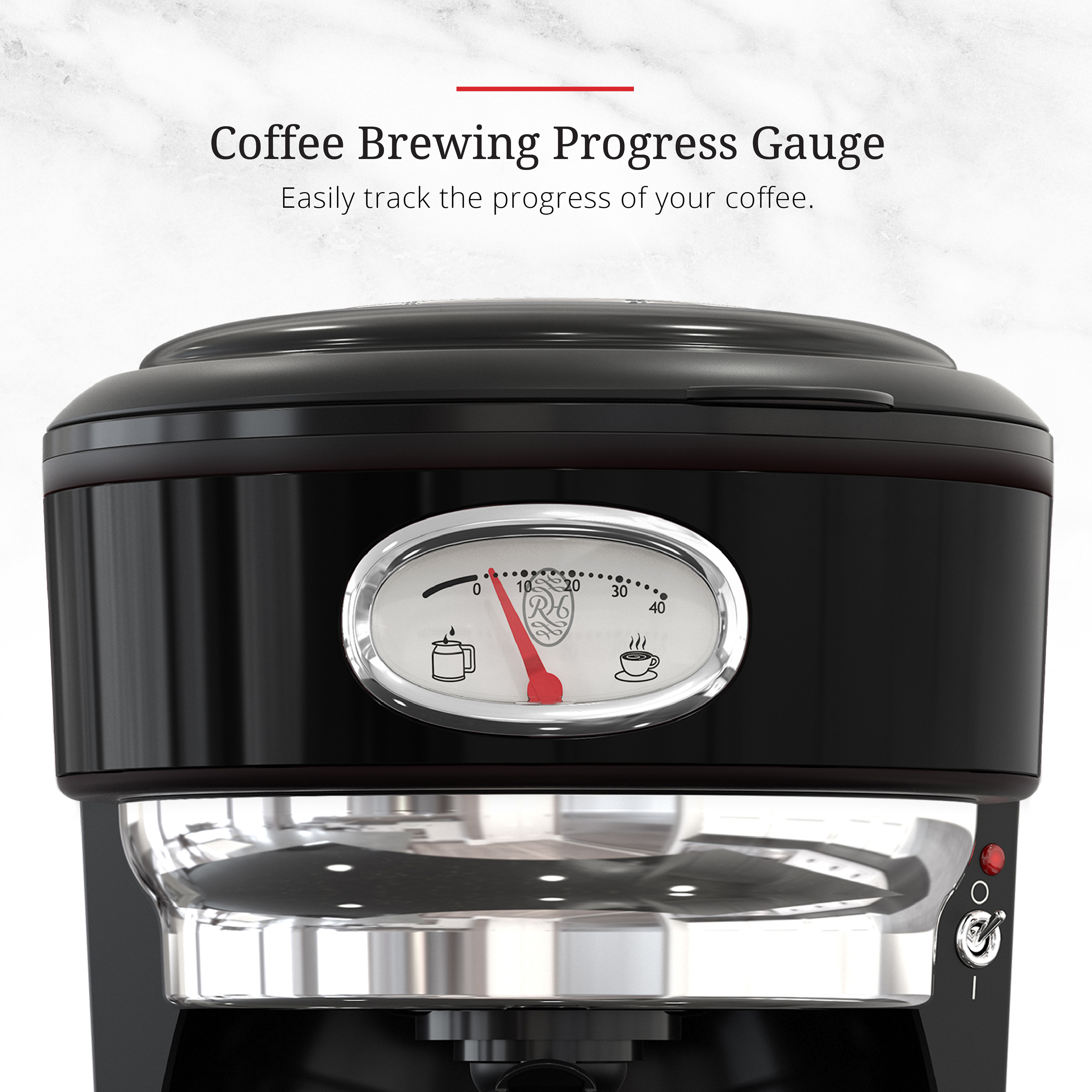 Retro Style 8 Cup Coffeemaker Black Stainless Steel